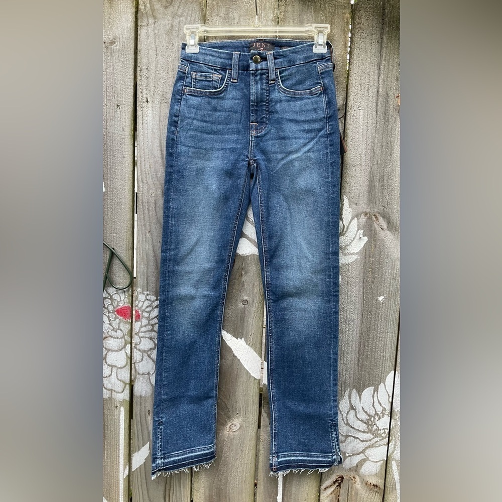 7 For All Mankind JEN7 Ankle Straight Slit Fray Hem - Picture 6 of 10